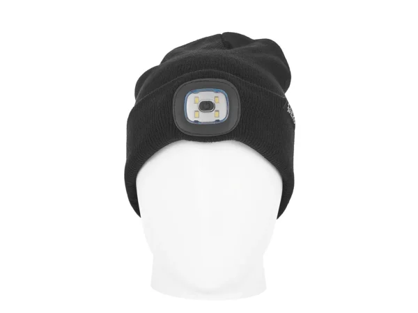 Újratölthető téli sapka LED fénnyel (fekete) (100) - Image 2