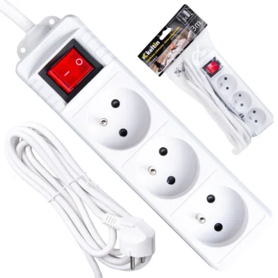 Elektromos hosszabbítókábel - konnektor fehér 3 aljzat 3m (40)