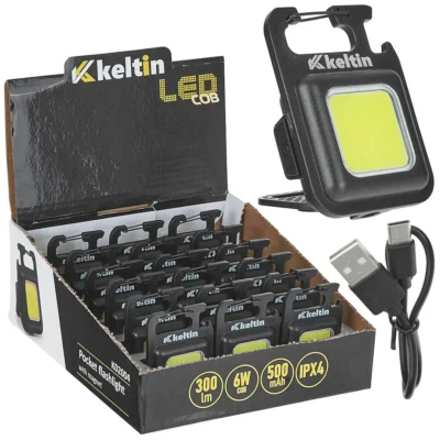 Mini - zseblámpa mágnessel LED COB 6W 500mAh 300lm IPX4 - kijelzős doboz (18/216)