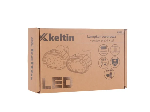 Vízálló USB kerékpárvilágítás IPX4 - első + hátsó szett (120) - Image 7