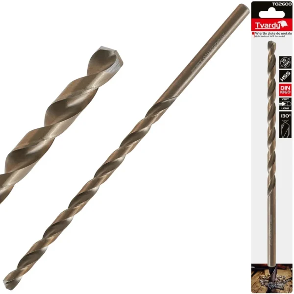 Arany fém fúrószár hosszú 10,0 x 265mm HSS DIN1869 (25/100)