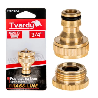 3/4" csapcsatlakozó 1/2" szűkítővel BRASS-LINE (10/80)
